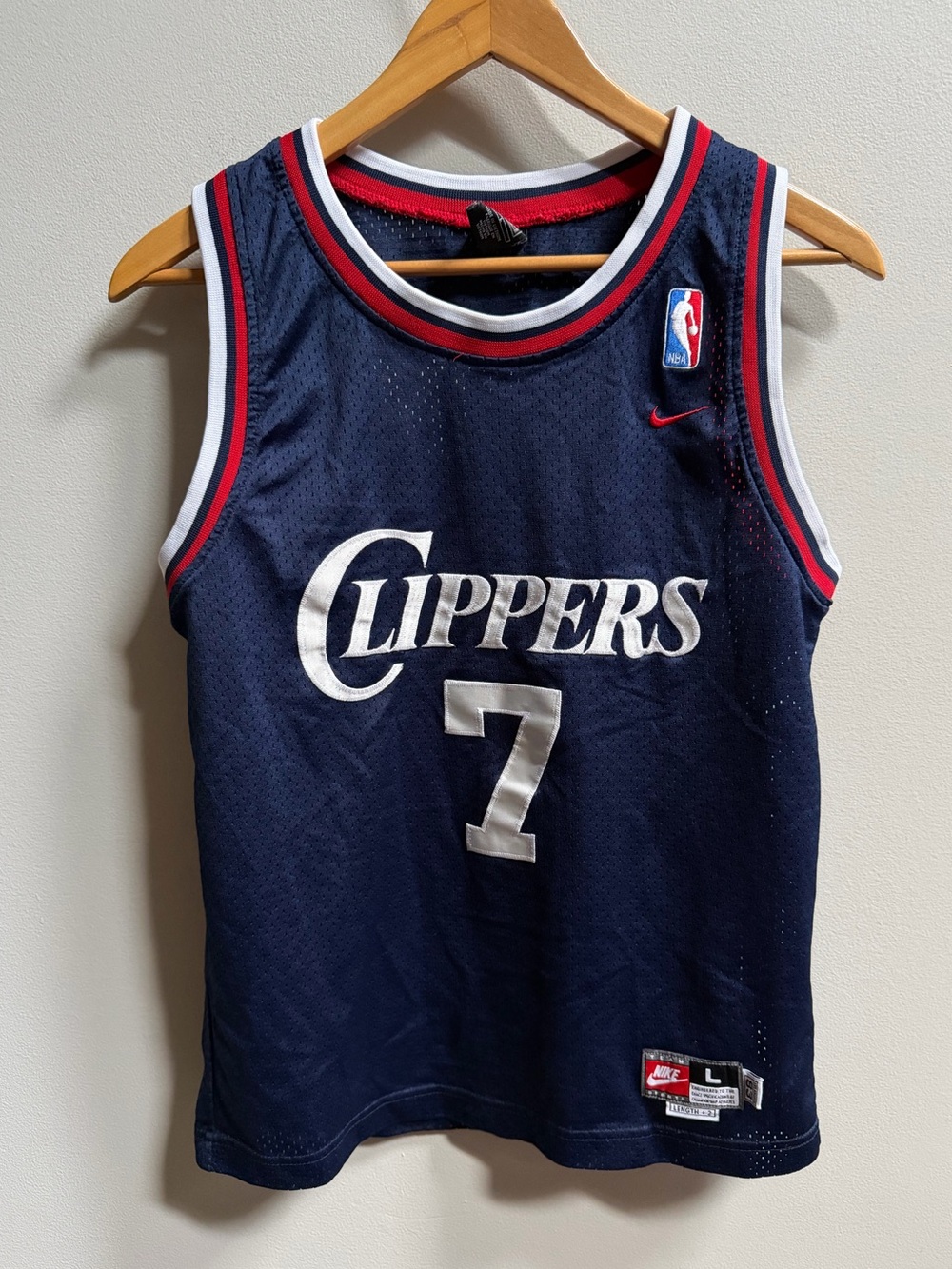 Vintage Y2K Nike Youth LA Clippers Lamar Odom #7 Sewn Mesh Retro NBA Jersey L